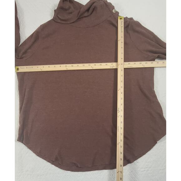 Michael Stars Bibi cowl neck top waffle knit chestnut brown Size 2X Fall Office - Picture 8 of 12